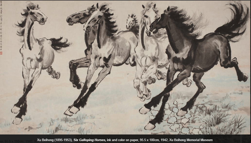 八3104【中古品】 徐悲鴻　奔馬圖 複製画　昭和六十三年十二月二十日発行 八3104【中古品】 徐悲鴻 奔馬圖 複製画 昭和六十三年十二月二十
